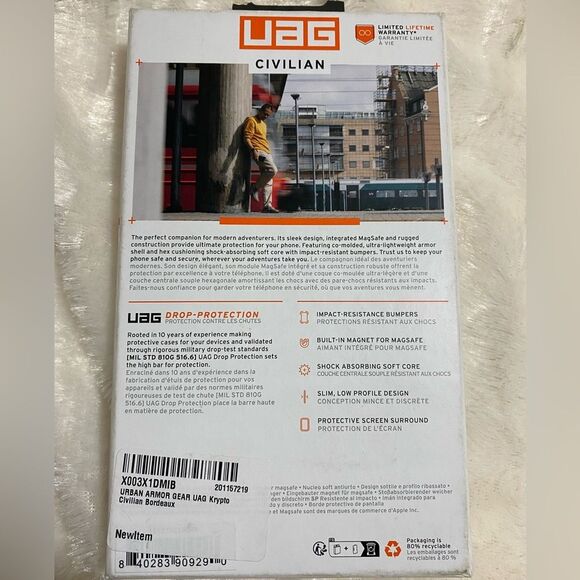 Urban Armor Gear case for iPhone 15 pro in Bordeaux NWT - Picture 8 of 8